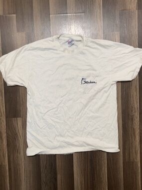 HANES BEEFY Striker Fishing Mens Large White Shirt